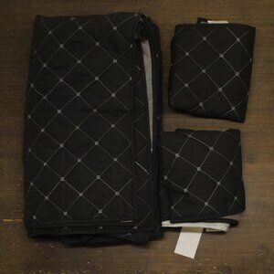 NEW Madison Park 3-Piece Diamond Contrast Stitch Quilt Set Black / Gray King